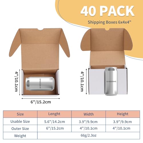 Image of ZBEIVAN 6x4x4 White Shipping Boxes Set of 40, Corrugated Cardboard Mailer Boxes for Packaging Small Business Mailing Gifts