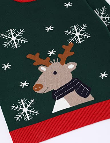 Menglang Christmas Outfit Toddler Baby Boys Girls Christmas Deer Sweater Xmas Outfit Winter Clothes （Deer Green, 3-4 T） #TOP4