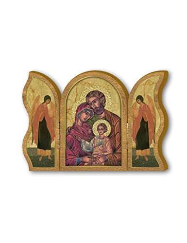 Fratelli Bonella | Brotherie dévotionnelle en bois de la Sainte Famille 6 x 9 cm | Made in Italy Cover