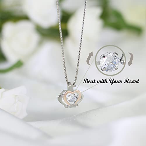 SmileBelle Daughter Gifts from Mom, to My Daughter Necklace from Dad as Mothers Day Gifts, Crown Necklace to Me from Mom for Graduation, Queen Jewelry from Father to Me as Birthday Jewelry3