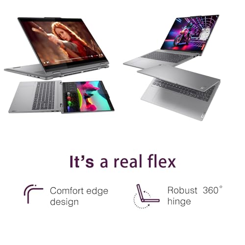 Image of Lenovo Yoga 7 2-in-1 16 inch 2K Touchscreen Laptop, Office Pro Lifetime License, AMD Ryzen 7 8840HS, 16 GB LPDDR5X RAM, 1 TB SSD, Long Battery Life, FHD Webcam, Backlit KB, Window 11 Pro, Design Mouse
