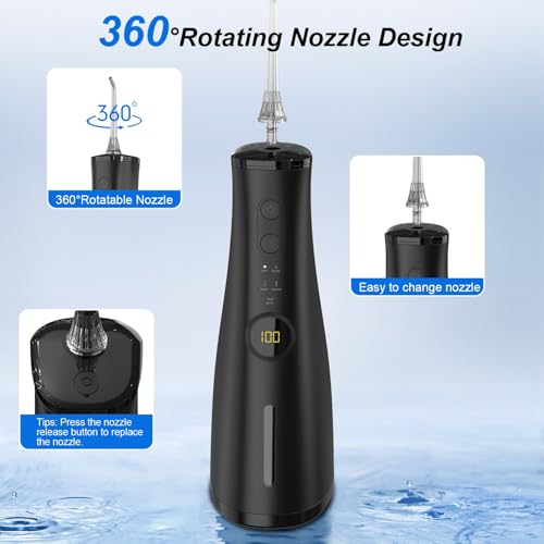 Abobo F5039 Water Dental Flosser Pick For Teeth 5 Modes Cordless Portable Teeth Cleaner Electric Oral Irrigator 300 Ml Tank 5 Jet Tips Ipx7 Waterproof Waterflosser Flossing Cleaning Picks thumb #2