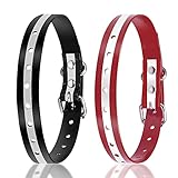 PetJoy Dog Collars Strap, Replacement Collar for Shock Reflective Collar, Adjustable Classic Dog Collar Strap for All Varieties Small Medium Large Dogs (Black & Red)