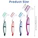 Wanmu 4 Pcs Denture Brush, Portable Denture Toothbrushes with White Carrying Case, Dual Angled False Teeth Care Cleaning Brush with Multi-Layered Soft Bristles (Purple, Green, Blue, Orange)