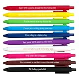 10PC Labor & Delivery Pens Hilarious Birth Humor Quotes Funny Sayings Medical Pen Office Desk Accessories Gift for Postpartum Neonatal Nurse Midwives Birth Coach Doula OB OBGYN Maternity Staff L&D