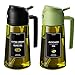 CXINYI - 16oz/470ml Olive Oil Dispenser for Kitchen with Stickers - 2 in 1 Olive Oil Sprayer for Cooking, Air Fryer, and Salad, Black&Green (Light-Proof Kitchen Gadget)