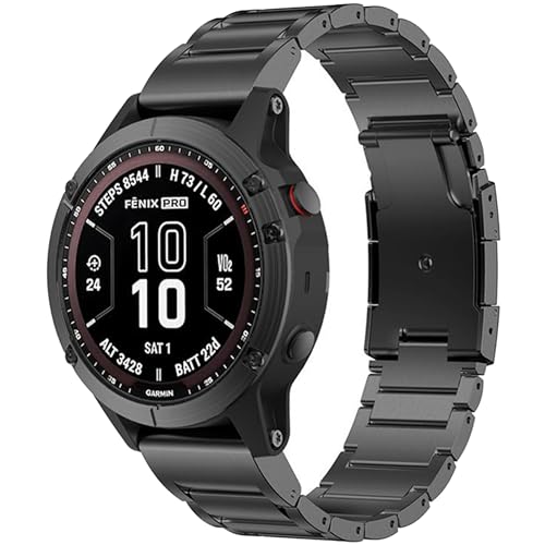 22mm Titanium Bands for Garmin Fenix 5/6/7/8/Fenix E 47mm, Quick Fit Metal Watch Strap Wristband...