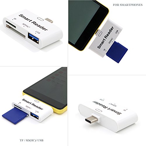 Vimvip® 3 In 1 Type C Usb 3.0 5 Gbps Tf Sd Card Reader Type-C With Usb 3.0 Port/Tf/Sd Smart Adapter For Macbook Letv Phone And Other Smartphones #TOP1