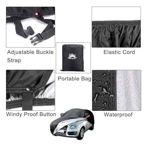 Image of UV Protection Car Cover Windproof Dustproof Scratch Resistant Outdoor Universal Full Car Covers for Hatchback