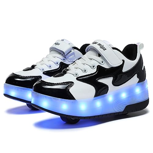 Image of Nsasy Roller Shoes Kids Roller Skates Shoes Girls Boys Wheels Shoes Become Sport Sneaker with Led for Children Gift