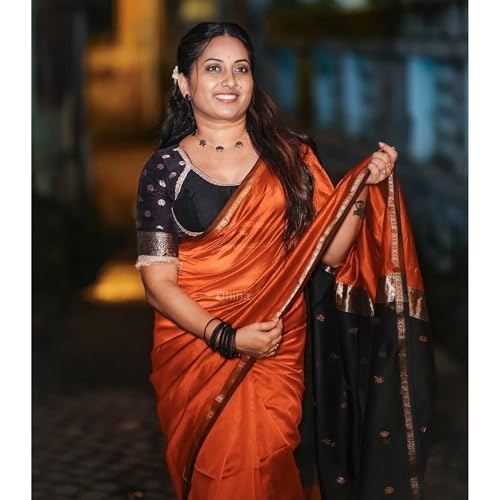 Image of Original Maheswari Cotton Silk Saree for Women | Kanjivaram Pure Silk Cotton Sari with Blouse | Zari Work | Tassels | Handloom Weave
