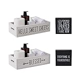 AW BRIDAL Bathroom Decor Box Wooden Toilet Paper Holder Tissue Box Counter Funny Rustic Farmhouse...