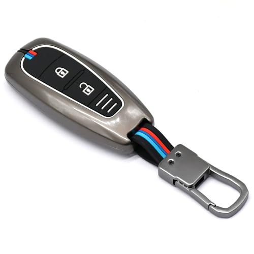 Image of KMH Metal Car Key Cover Compatible with Maruti Suzuki Baleno, Ignis, S-Cross, Ciaz, Grand Vitara, Brezza, Swift, Ertiga, Ritz Smart Keycover with Keychain 2 Button Key Shell Case Holder Protector