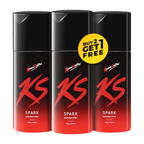 Image of KamaSutra Men Spark Deodorant Spray | Fresh Long-Lasting Aroma | 150ml Each (Pack of 3)