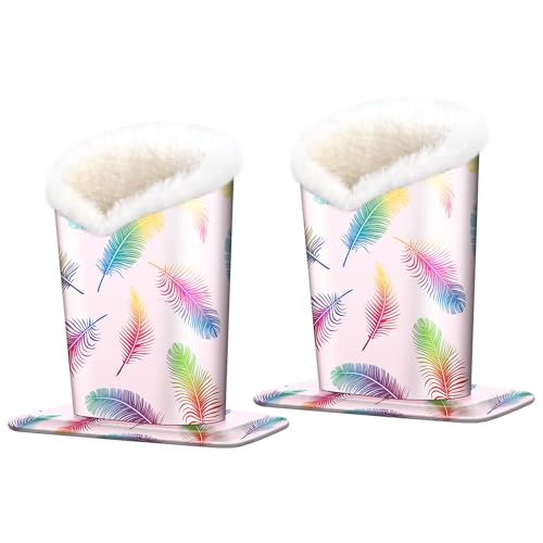 Image of Pack of 2 Plush Lined Eyeglasses Holder Stand Protective Glasses Case For Desks Or Nightstands