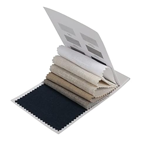ChadMade Belva Collection Fabric Sample Booklet, Cotton Linen Blend, 6 Colors Included, Front Back Same Color and Texture Cover