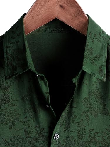 Image of JOTOOK Mens Hawaiian Shirt Short Sleeve Button Down Tropical Shirts Casual Floral Summer Beach Shirt
