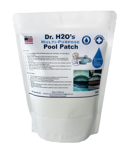 Dr. H2O’s Pool Patch – 3LB White | Multi-Purpose Plaster & Tile Mortar Repair | Easy DIY for Pools & Spas