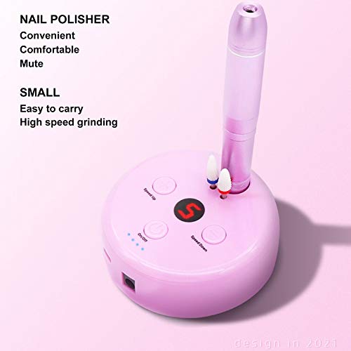 Furadeira elétrica para unhas de 20000RPM, lixa de unha elétrica recarregável, polidor elétrico port