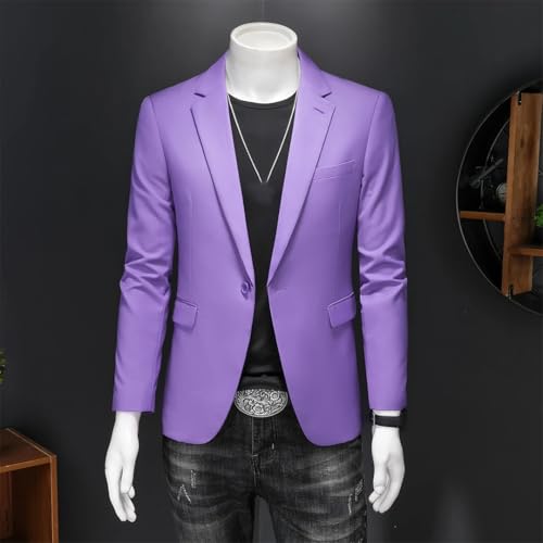 Men Business Casual Blazer Solid Slim Fit Jacket Wedding Groom Party Suit Coat2