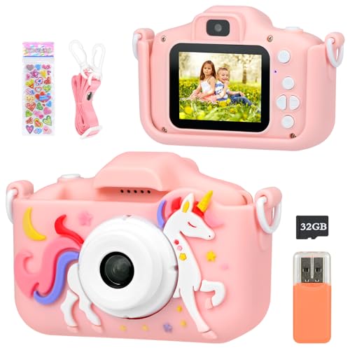 Smlper 2.0 1080P HD Digital Camera for Kids with 32GB Card, Dual Lens Selfie Video Camera, Birthday Christmas Toy Gift for Boys and Girls Aged 3-12 Years Old