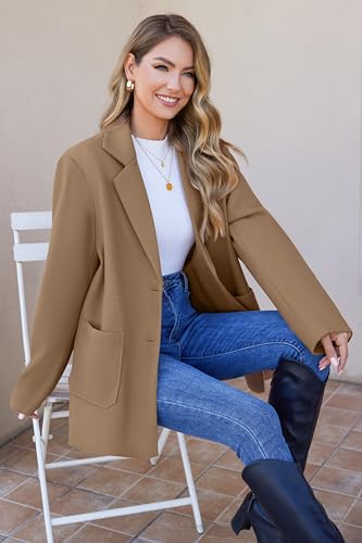 Blazers for Women Work Office Fully-Lined Warm Lapel Casual Jacket Oversized Long Sleeve Business Suit4