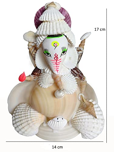 Image of Decorative Seashell Made Handicraft Ganesh Murti (17*14)