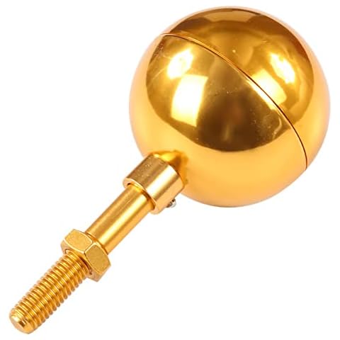 Aginkgo 3 inch Flagpole Topper Ball for Flagpole Flag Pole Ball Ornament with 1/2" Aluminum Hollow Rod Flag Pole Topper Suitable for Standard Flagpole Fastened Flagpole (Gold Topper Ball) Cover