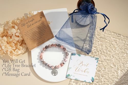 Image of morniface Inspirational Gifts for Women,Natural Stone Bracelet for Mom Daughter Friends Sister Wife Grandma Aunt