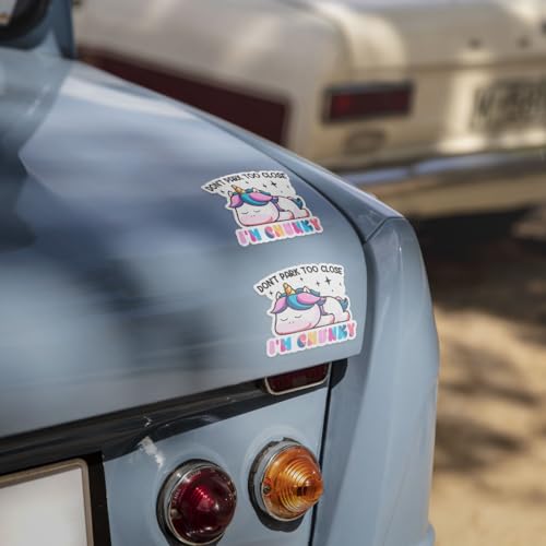 Image of 3 Pcs Don't Park Too Close I'm Chunky Sticker, Dont Park Too Close Im Chunky Car Sticker, Don't Park Too Close I'm Chunky Car Decal Funny Chunky Stickers for Car Truck Laptop Phone Helmet 5 inch (C2)