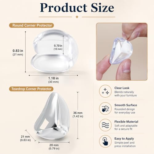 24 Pack Clear Baby Safety Corner Guards, Furniture & Table Protectors - Image 4