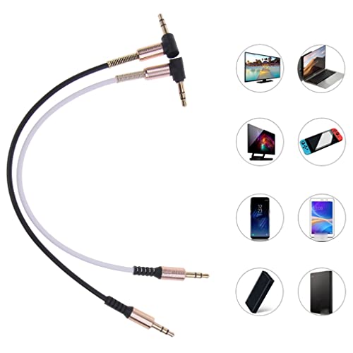 Cable de audio extensión 3.5mm macho a macho ángulo 90° miniatura 2