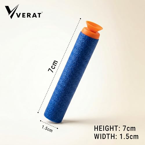 Image of Verat Foam Bullet Dart Bullets for Strike Elite Guns Darts for N-Strike Elite Series Blasters Soft Refill /Nerf Bullets /Nerf Gun Ammo /Foam Blaster (Suction Bullet, 100 Pcs)