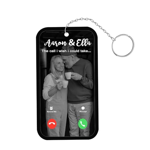 The Call I Wish I Could Take Keychain Photo Key Chain Personalized Memorial Sympathy Gift Remembrance Picture Keyring The Call I Wish I Could Answer/Make/Get Keychain For Loss One