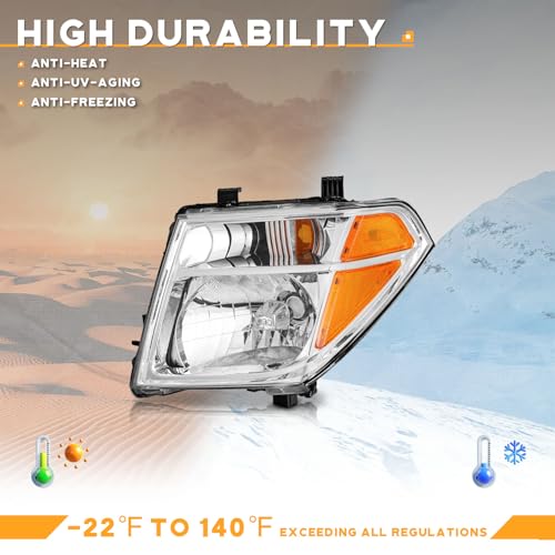WEELMOTO Halogen Headlights for 2005-2008 Nissan Frontier / 2005-2007 Pathfinder Headlight Compatible with 2005 2006 2007 2008 Frontier Headlamp Replacement by WEELMOTO - Used condition - Image 5