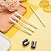 Maitys 2 Pieces White Nail Pencil and Pencil Sharpener Set, 2 In1 Nail Whitening Under French Fingernail with Cuticle Pusher and Handheld Sharpener for DIY Art Manicure Supplies
