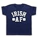 My Icon Art & Clothing St Patrick's Day Irish AF Lucky Shamrock Irish Patron Saint Kinder T-Shirt, Ultramarinblau, 5-6 Jahren
