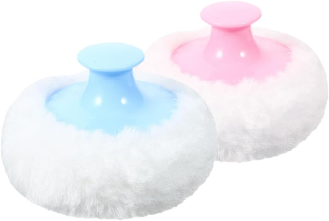 Baby Body Powder Puff 2pcs 8cm Plush Round Applicator