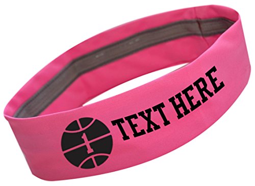 Basketball Headband Personalized with Your Custom Name and Number with NO Slip Silicone Grip