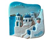 3D Handcrafted Santorini Island Greece Aegean Sea Resin Fridge Magnet Collectible Tourist Souvenir Gift