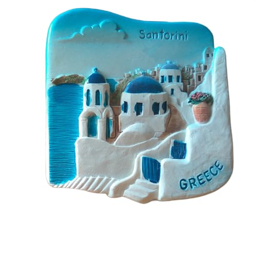 Imán decorativo resina 3D Santorini 7cm x 6cm