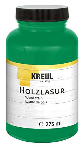 KREUL - KREUL 78212 - Lasure Acrylique pour Bois aux Couleurs intenses, 275 ML Pot Plastique Vert Sapin, pour Bois Naturel et Non traité, Fluide - Peinture Liquide à Base d'eau