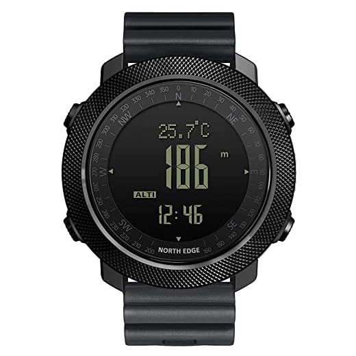 Los mejores relojes de montaña: modelos ideales para tus aventuras 13 NORTH EDGE Digitale Sporthorloges Voor Heren Militaire Horloges Met Kompastemperatuur, Stappenteller, Grote Wijzerplaat, Modelo: Apache
