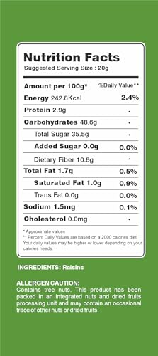Image of SFT Pure Raisins Seedless /Kishmish, 500g, Source Of Potassium, Premium Dry Fruits, Green Raisins