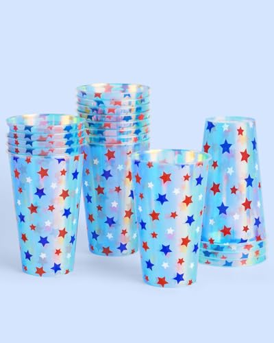 Xofettifourthofjulypartydecorationsiridescentplasticcups16disposable16ozcupsusapartyfavorsamericanflagpartysupplies4thofjulydecorationsredwhiteandbluedecor Urban Country Home Decor Xo fetti fourth of july party decorations iridescent plastic cups 16 disposable 16 oz cups usa party favors american flag party supplies 4th of july decorations red white and blue decor urban country home decor
