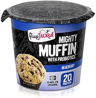 FlapJacked Mighty Muffins, Blueberry, 12 Pack | 20g Protein + Probiotics