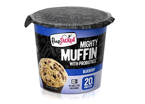 FlapJacked Mighty Muffins, Blueberry, 12 Pack | 20g Protein + Probiotics