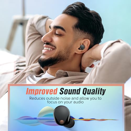 Memory Foam Tips for Sony WF-1000XM5 with Dust Mesh, Anti-Slip Replacement Ear Tips for Sony True Wireless Earphones，Fit in The Charging Case, Perfect Noise Cancellation, 3 Pairs (Medium, Black) - Thumbnail 6