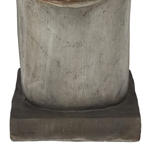 The Novogratz Magnesium Oxide Indoor Outdoor Easter Island Head Garden Sculpture, 10" X 10" X 33", Brown #TOP3