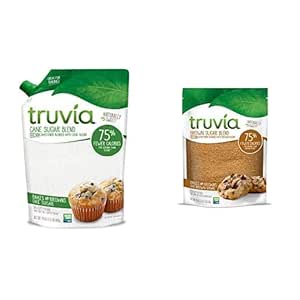 Truvia Sugar Blend Sweeteners Bundle (Pack of 2), Includes one 24 oz bag of Cane Sugar Blend and one 18 oz bag of Brown Sugar Blend, Stevia Sweetener and Sugar Blend